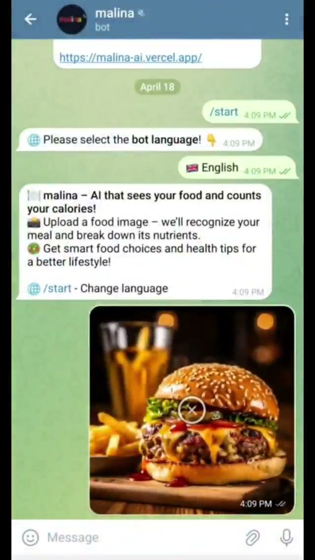 Malina AI - Food Calorie Tracker